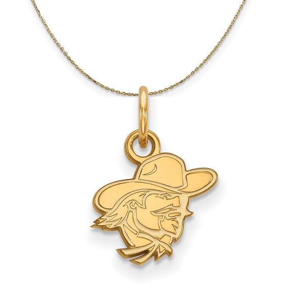 14k Yellow Gold Eastern Kentucky U X-Sm Mascot Necklace - 16 Inch - Picture 1 of 7